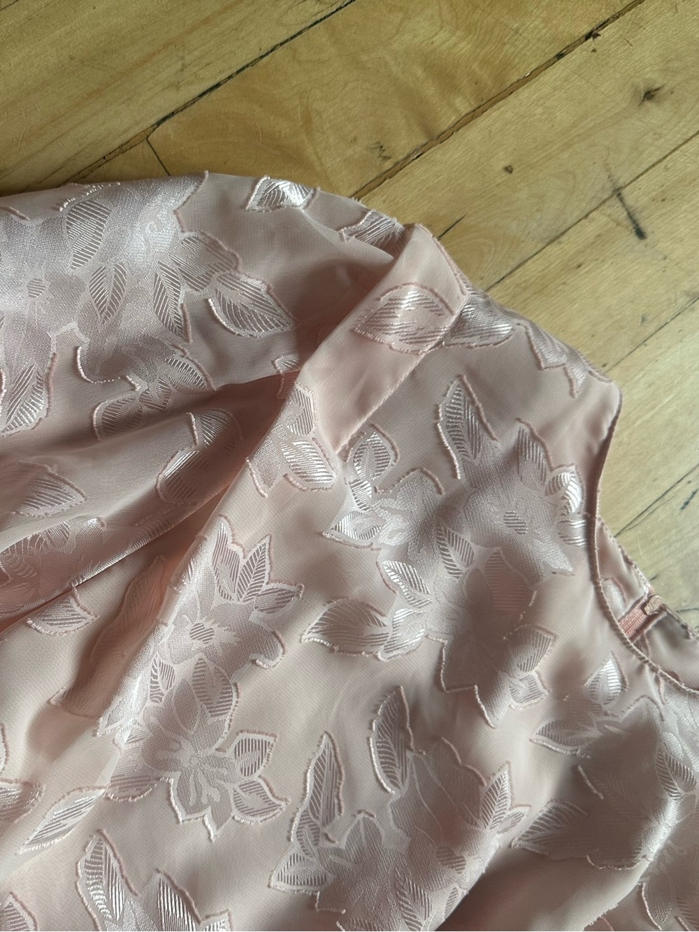 Vintage Women's Blush Pink Floral Midi Dress - Picture 10 of 11